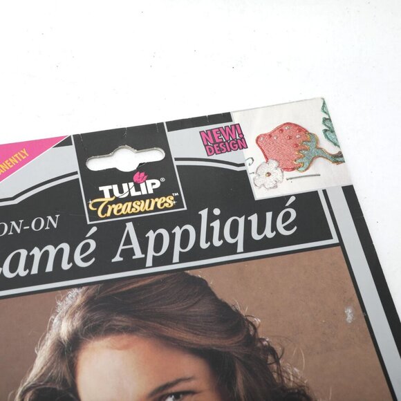 Vintage Tulip Treasures Iron On Patches Lame Strawberry Autumn Harvest 90s Leaf - Picture 10 of 10